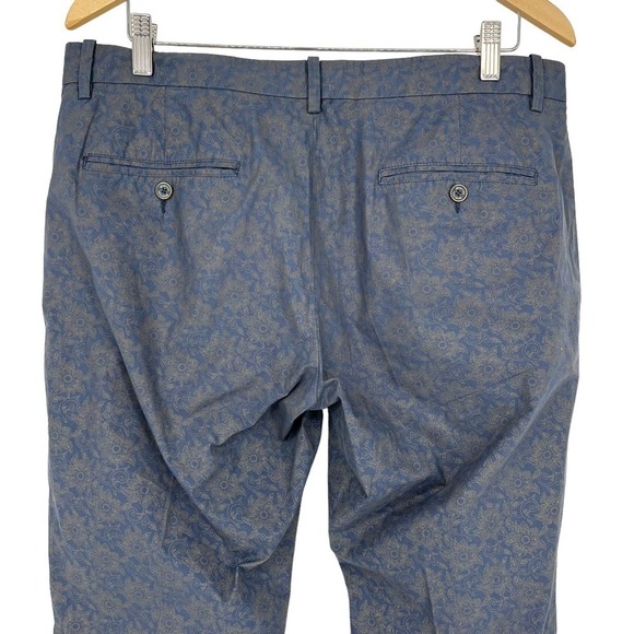 Stile Benetton Pants Floral Paisley‎ Navy Gold Slim Fit Women’s Waist 36” - Picture 7 of 10